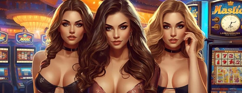 ภาพเกมสล็อตวิดีโอสล็อตพร้อมสัญลักษณ์โบนัส